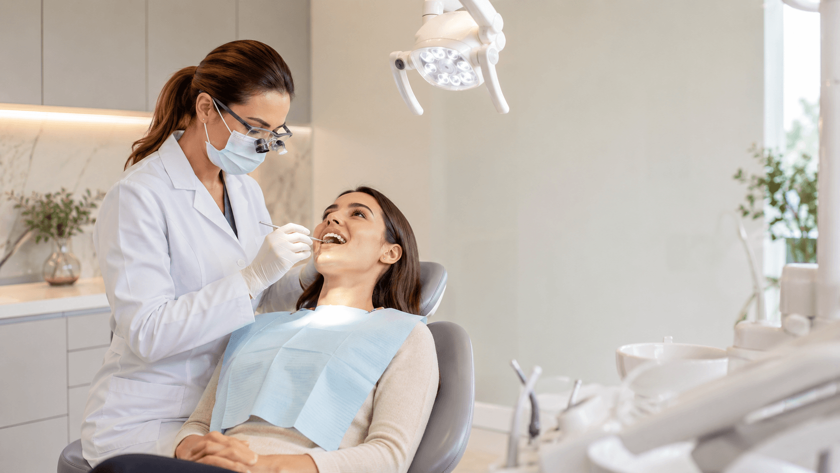 Dental treatment in a modern clinic